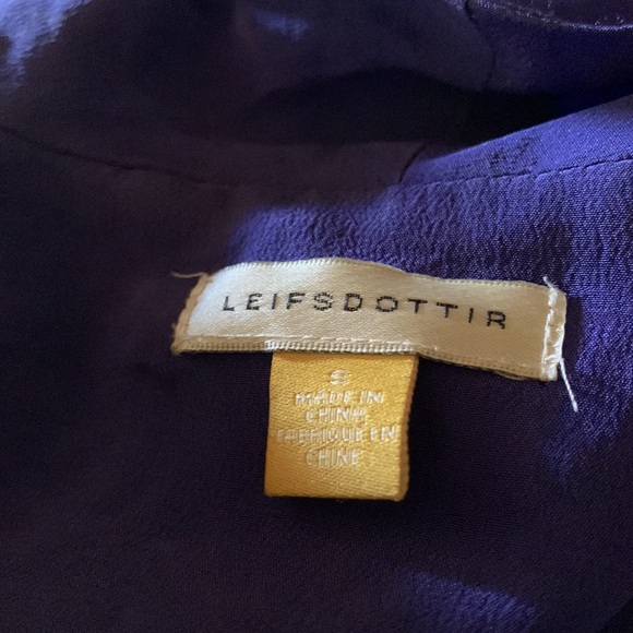Leifsdottir by Anthropologie Purple 100% Silk Beaded Blazer Size Small - Picture 11 of 14